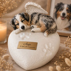 Monello® Hundeurne Hund auf Herz bemalt nach Fotovorlage