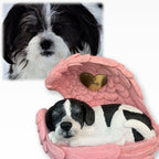Monello® Hundeurne Hund in Engelsflügel bemalt nach Fotovorlage