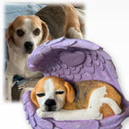 Monello® Hundeurne Hund in Engelsflügel bemalt nach Fotovorlage