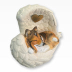 Monello® Urne für Hunde mit langem Fell bemalt nach Foto