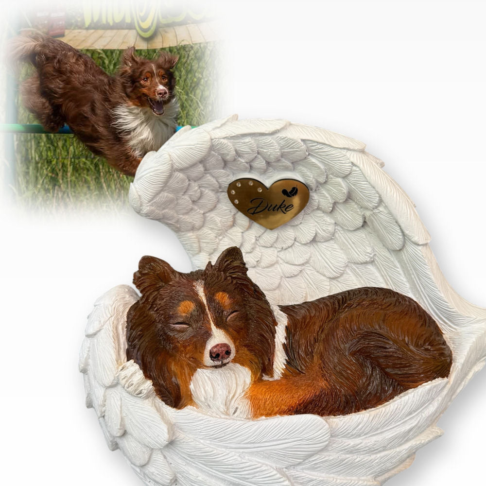 Monello® Urne für Hunde mit langem Fell bemalt nach Foto