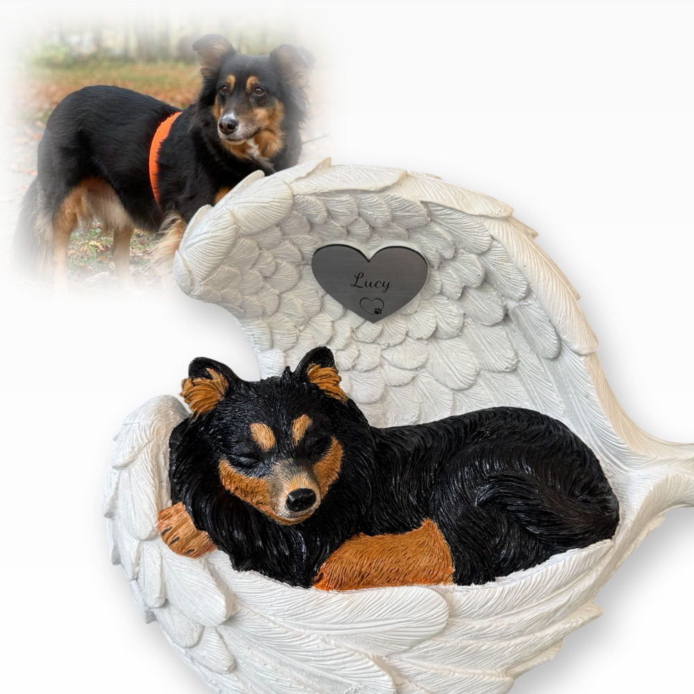 Monello® Urne für Hunde mit langem Fell bemalt nach Foto