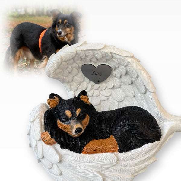 Monello® Urne für Hunde mit langem Fell bemalt nach Foto