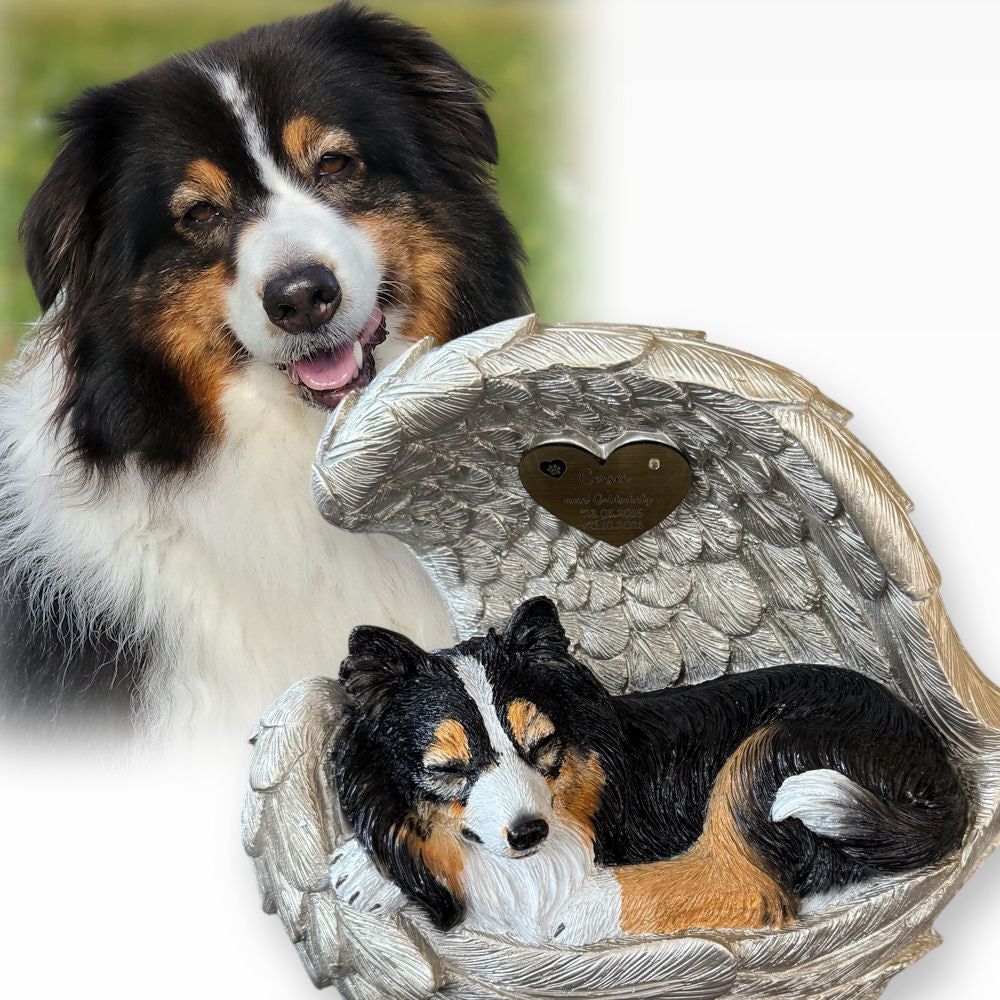 Monello® Urne für Hunde mit langem Fell bemalt nach Foto