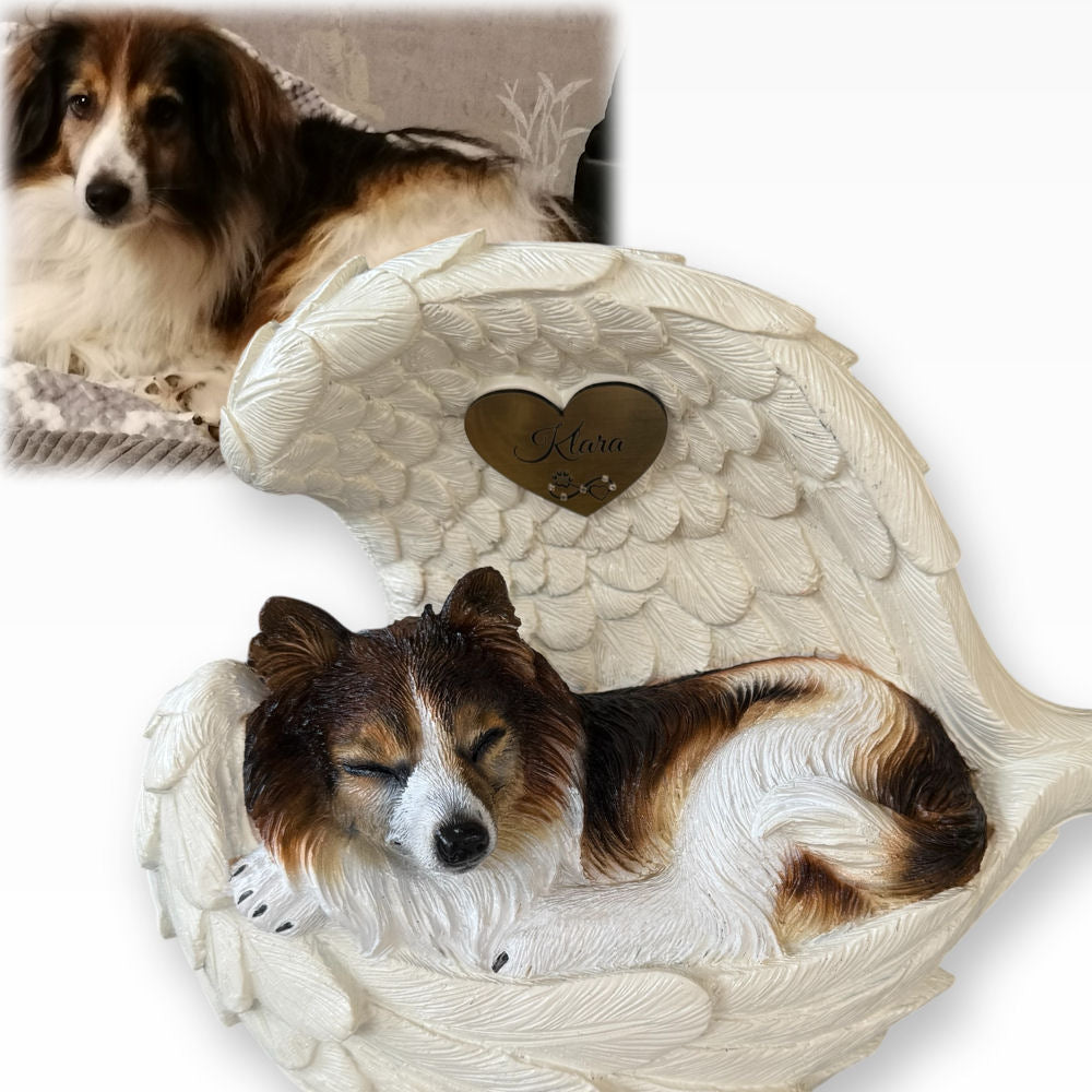 Monello® Urne für Hunde mit langem Fell bemalt nach Foto