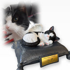 Monello® Portraiturne Katze auf Kissen bemalt nach Fotovorlage