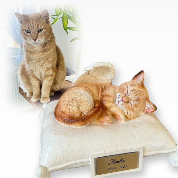 Monello® Portraiturne Katze auf Kissen bemalt nach Fotovorlage