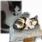Monello® Portraiturne Katze auf Kissen bemalt nach Fotovorlage