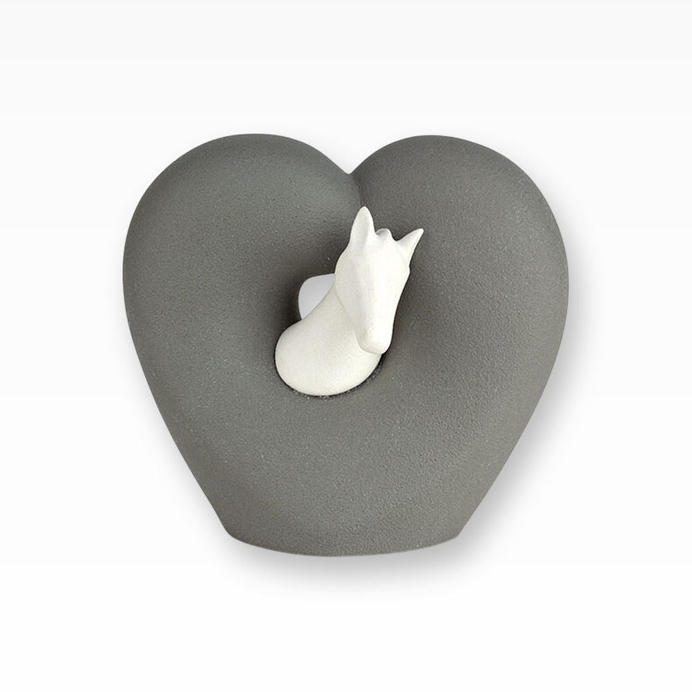 Pferdeurne Herz Pferd aus edlem Porzellan