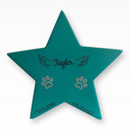 Tierurnen Stern mit Pfötchen aus Kristallsteinchen