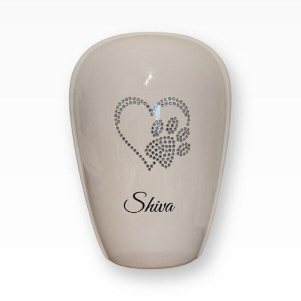 Heiso Tierurne Keramikurne Modern Kristallsteine