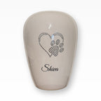 Heiso Tierurne Keramikurne Modern Kristallsteine