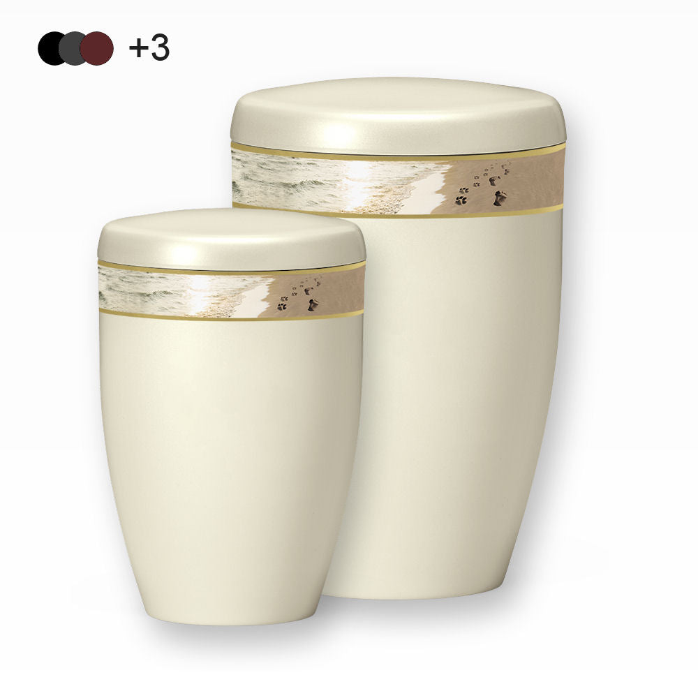 Heiso Tierurne Pfoten im Sand