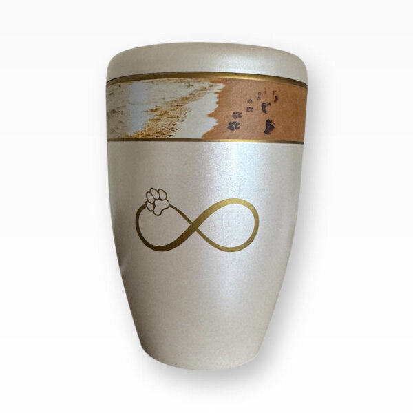 Heiso Tierurne Pfoten im Sand