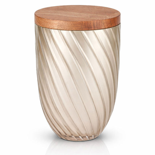 Glasurne mit Holzdeckel – Modernes Design mit sanfter Struktur