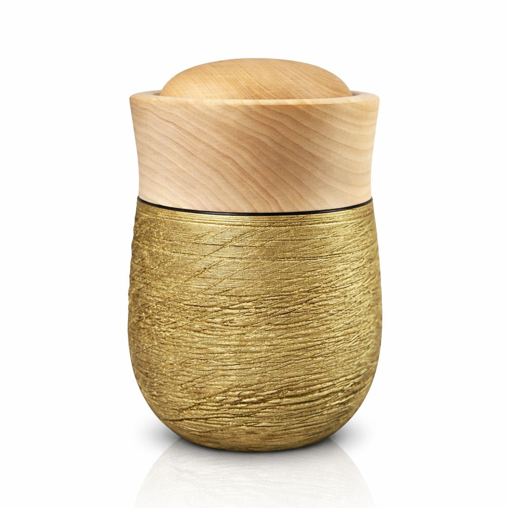 Menschen Urne Holzurne Linde Massiv mit Crash Optik