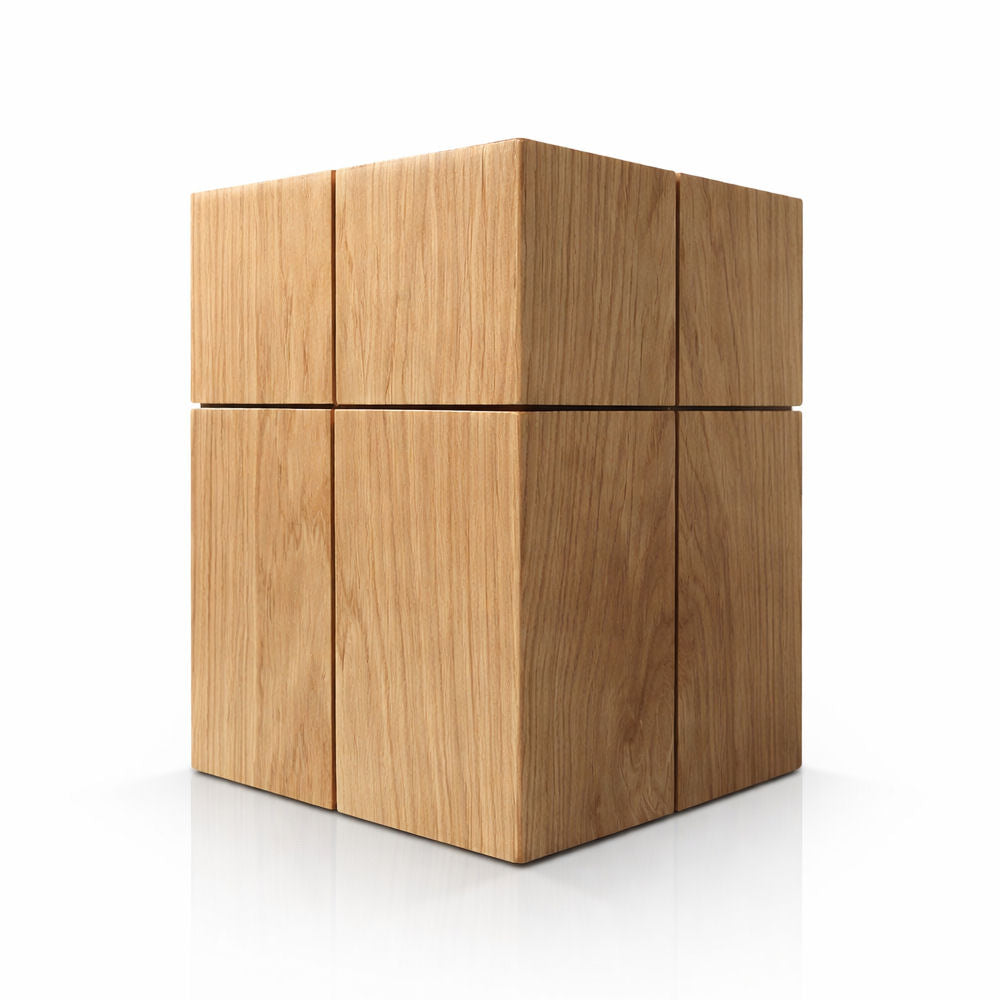 Humanurne aus Massivholz mit Kreuznut Frauchen & Herrchen