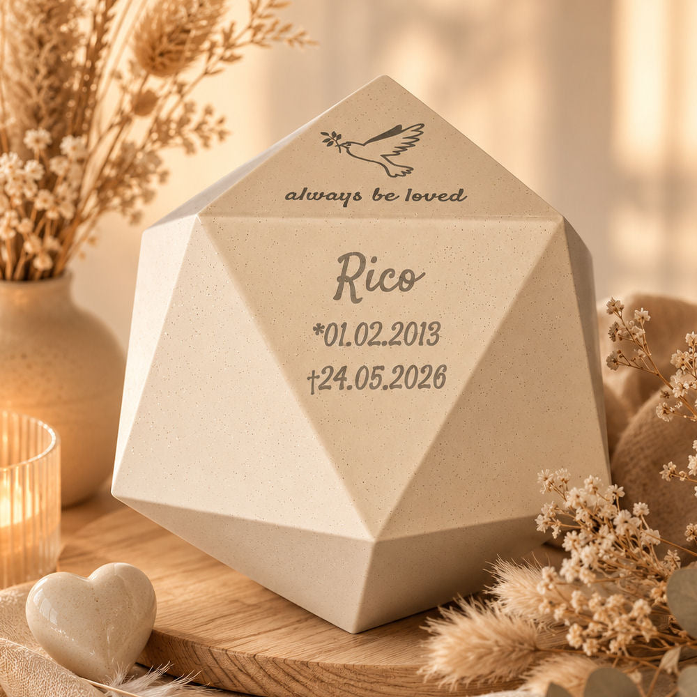 Heiso Designurne Tierurne Ikoseder