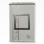 Tierurne Weiss Silber Rosa Dekorband mit Teelicht und Bilderrahmen